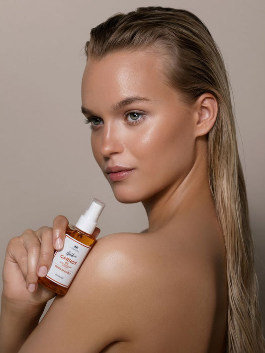 Vegan skincare producten van Magrada Organic Cosmetics met natuurlijke ingrediënten in een duurzame badkamer