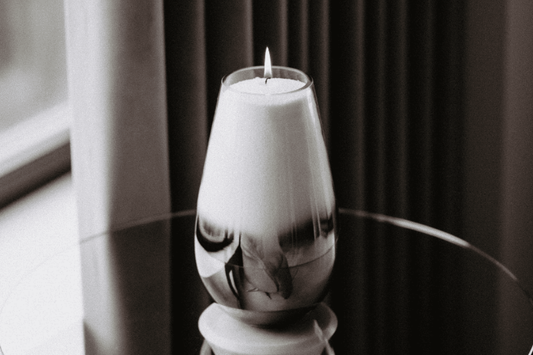 Herbruikbare Candledust geurkaars in stijlvol glas met navulbare poederwax voor duurzaam gebruik